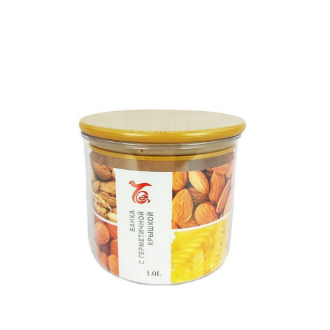 Банка пластиковая для сыпучих продуктов 1 л 13х13х11,5 см герм крышка прозрач Baizheng