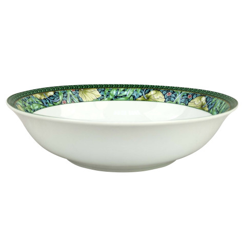 Салатник фарфоровый 23 см 1300 мл бело-зеленый Primrose Коралл