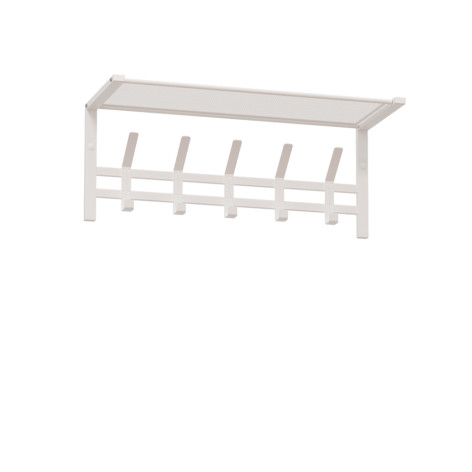 Вешалка металлическая настенная  67х27х27 см 5 крючков с полкой белый Торонто 21 ЗМИ Вешалка металлическая настенная  67х27х27 см 5 крючков с полкой белый Торонто 21 ЗМИ