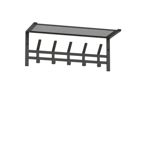 Вешалка металлическая настенная  67х27х27 см 5 крючков с полкой графит Торонто 21 ЗМИ Вешалка металлическая настенная  67х27х27 см 5 крючков с полкой графит Торонто 21 ЗМИ