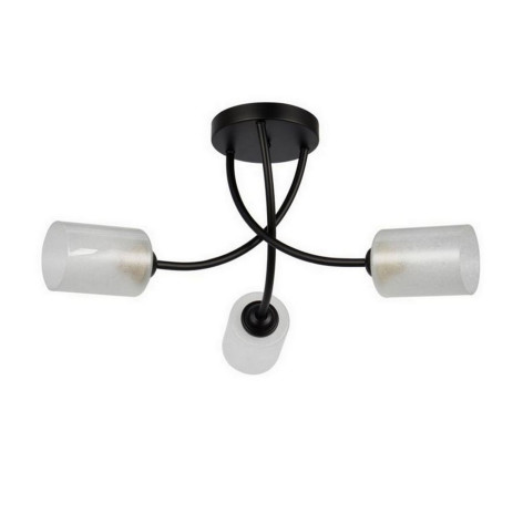 Люстра 3 плафона 60*28 см Е27 60Вт 12м2 плафон стекло черный Baizheng