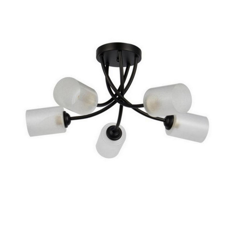 Люстра 5 плафонов 60*28 см Е27 60Вт 20м2 плафон стекло черный Baizheng