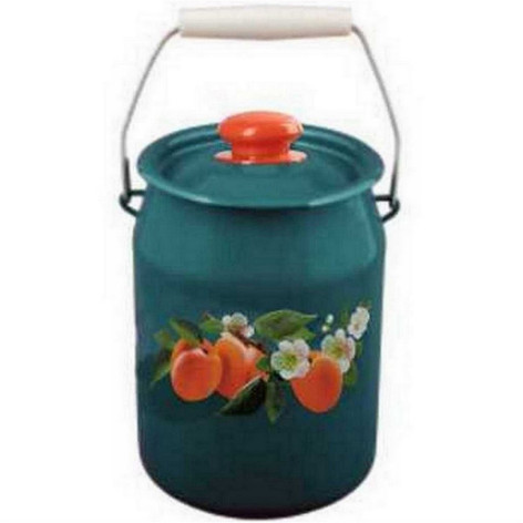 Бидон эмалированный 3 л бирюзовый Абрикос Стальэмаль