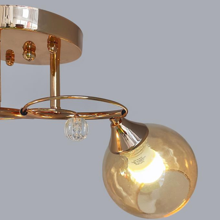 Фотография Люстра 2 плафона 47*17*23,5 см Е27 60Вт 9м2 плафон стекло золото Baizheng