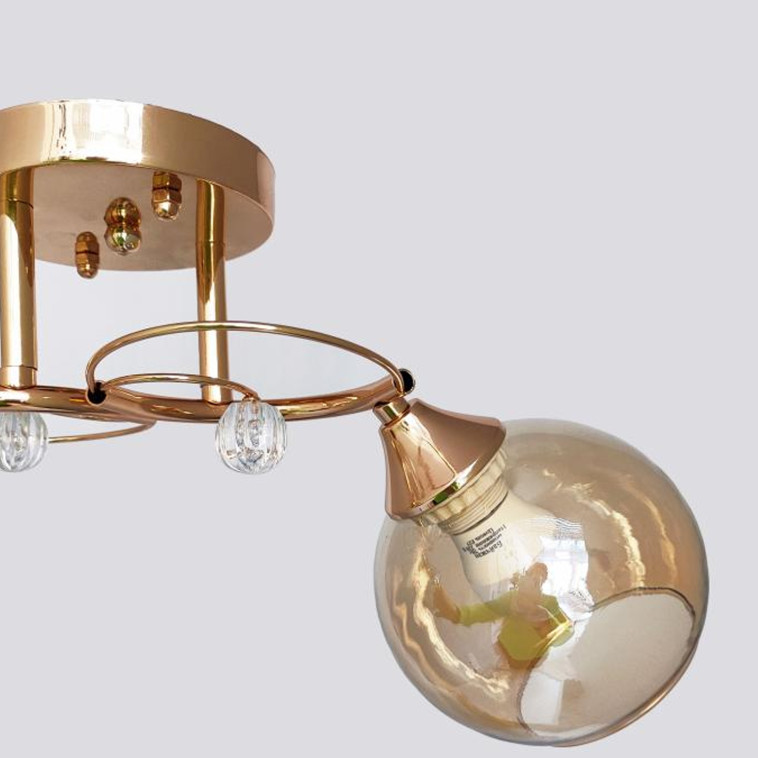 Cнимок Люстра 2 плафона 47*17*23,5 см Е27 60Вт 9м2 плафон стекло золото Baizheng