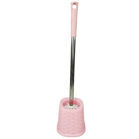 Ерш пластиковый для туалета с подставкой 610*145 мм розовый Baizheng