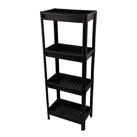 Этажерка пластиковая широкая 4-х ярусная белый 390х234х1007  Vikea Violet