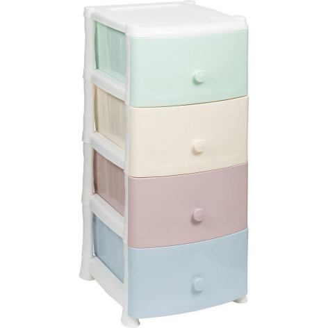 Комод пластиковый 4-х секционный 400*480*960 мм микс Junior Violet