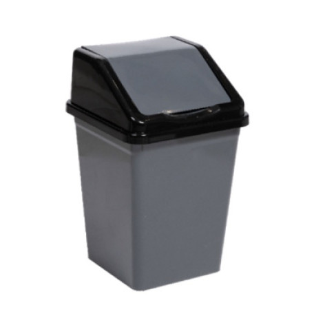 Ведро пластиковое для мусора  11 л с педалью бело-серый Violet