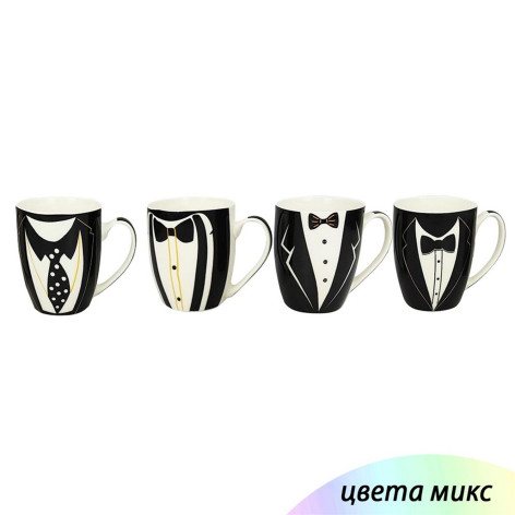 Кружка керамическая 350 мл микс Мужской стиль черно-белый Baizheng