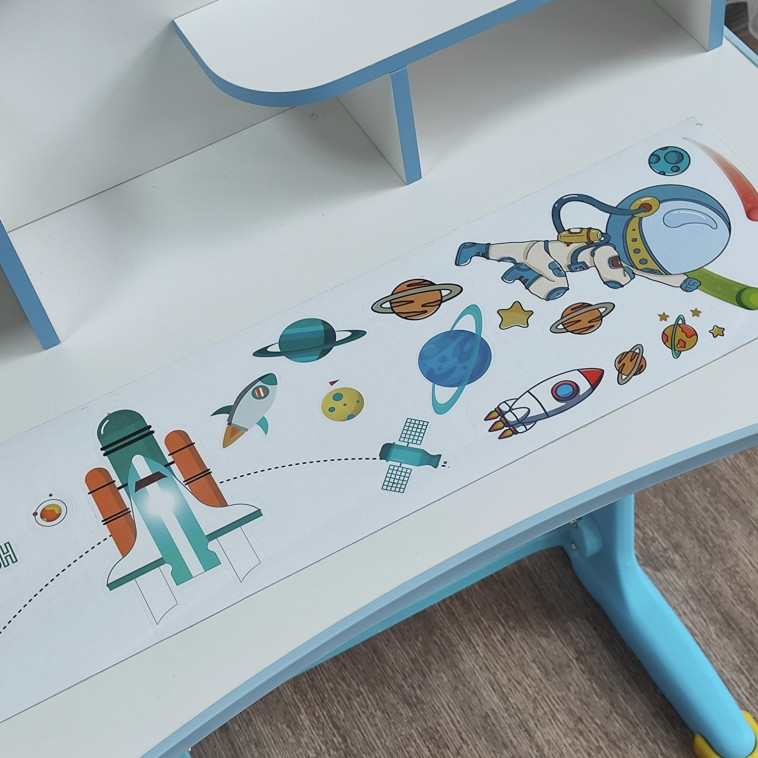 Мини фото №2 Комплект детский 101*75,5*48,5/69 см стол стульчик голубой Baizheng