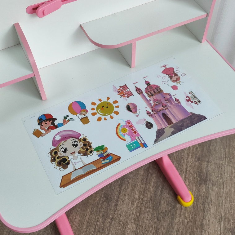 Мини фото №2 Комплект детский 101*75,5*48,5/69 см стол стульчик розовый Baizheng