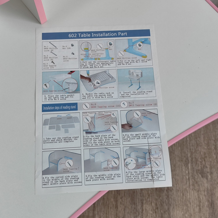 Мини фото №3 Комплект детский 101*75,5*48,5/69 см стол стульчик розовый Baizheng