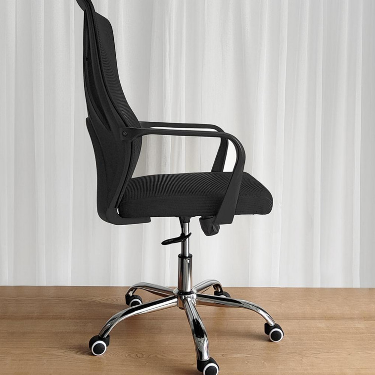 Изображение Кресло офисное 100*61*41 см до 150 кг механизм качания полиэстер черный Baizheng