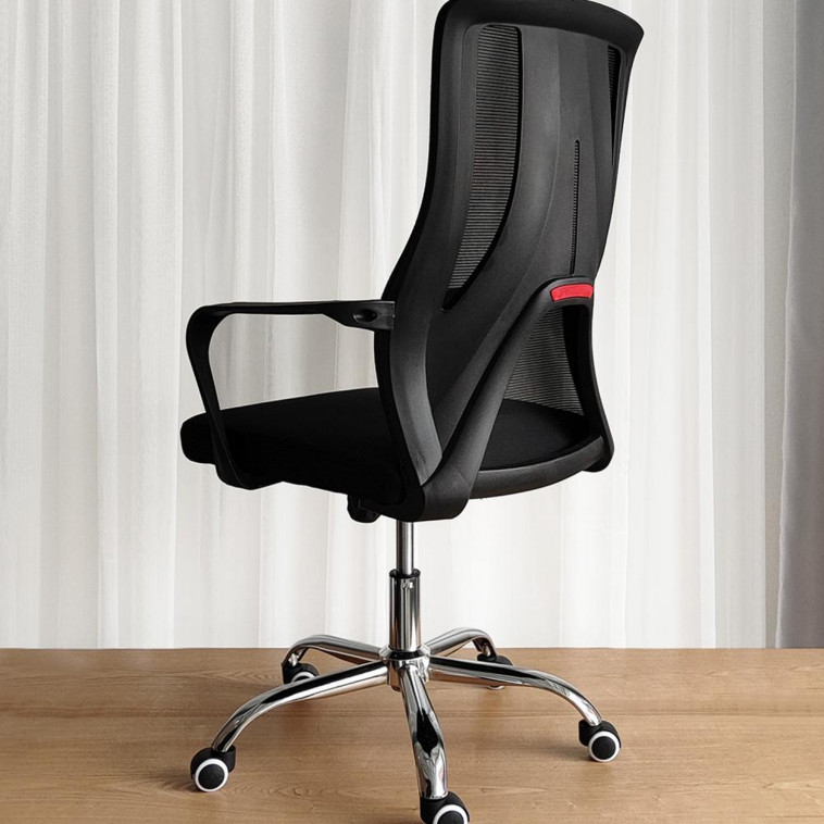 Картинка Кресло офисное 100*61*41 см до 150 кг механизм качания полиэстер черный Baizheng