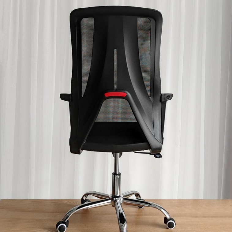 Фотография Кресло офисное 100*61*41 см до 150 кг механизм качания полиэстер черный Baizheng