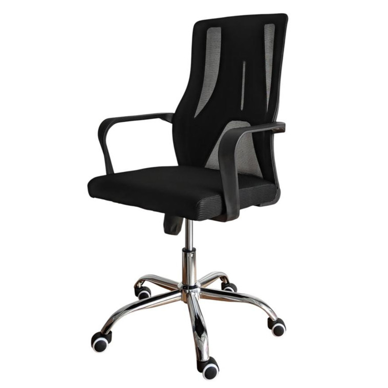 Кресло офисное 100*61*41 см до 150 кг механизм качания полиэстер черный Baizheng