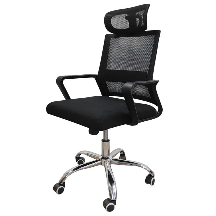 Кресло офисное 110*59*43 см до 150 кг механизм качания полиэстер черный Baizheng