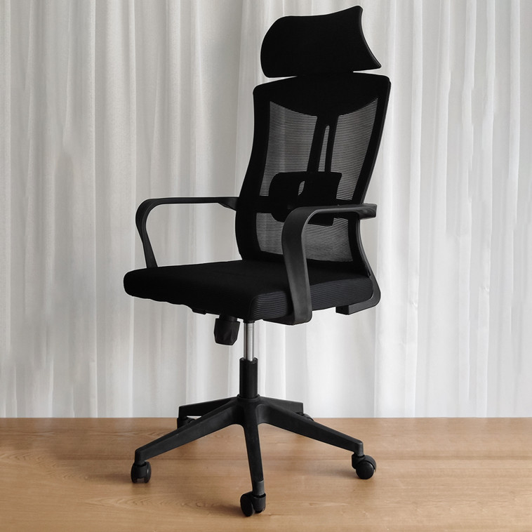 Фото Кресло офисное 110*60*46 см до 150 кг механизм качания полиэстер черный Baizheng