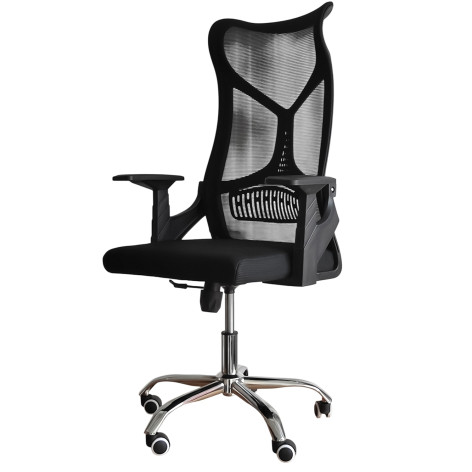 Кресло офисное 110*68*43 см до 150 кг механизм качания полиэстер черный Baizheng