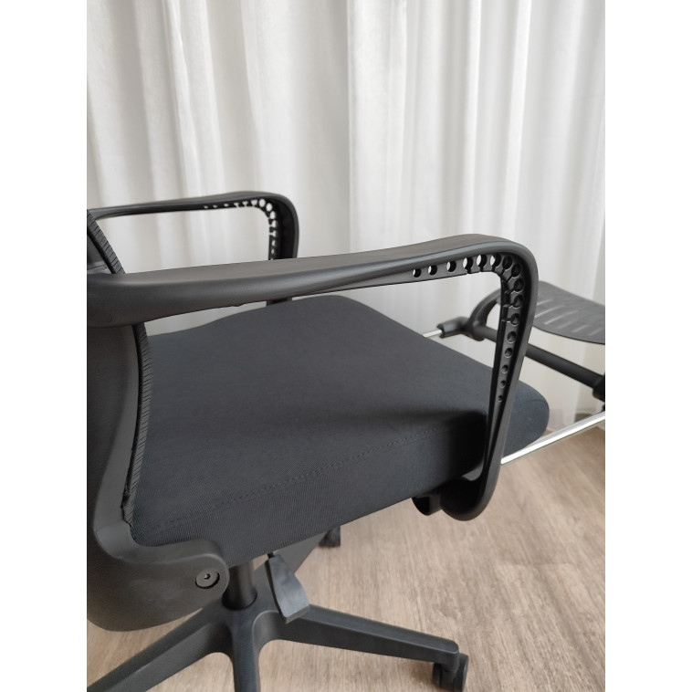 Фото №1 Кресло офисное 116*58,5*39см до 150кг подножка механизм качания откидная спинка черный Baizheng