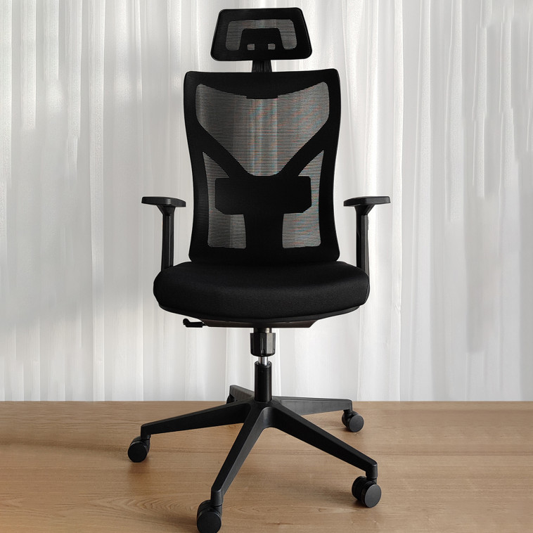 Картинка Кресло офисное 119*63*43 см до 150 кг механизм качания полиэстер черный Baizheng