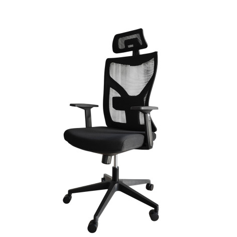Кресло офисное 119*63*43 см до 150 кг механизм качания полиэстер черный Baizheng