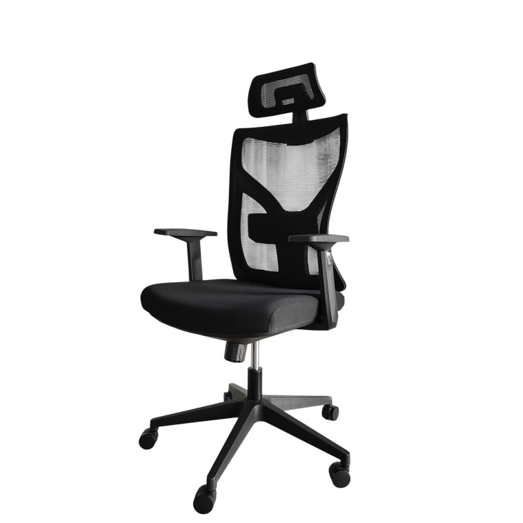 Кресло офисное 119*63*43 см до 150 кг механизм качания полиэстер черный Baizheng