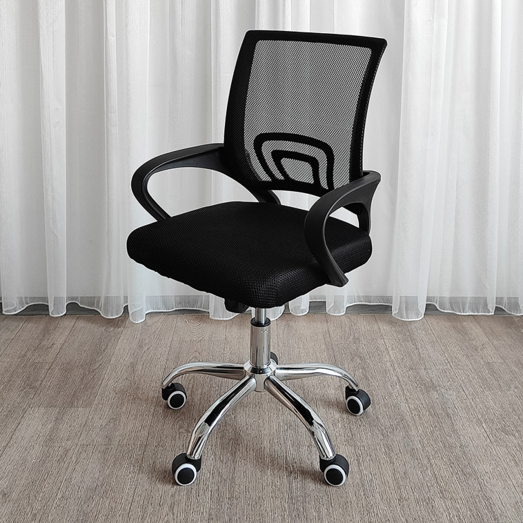 Фото Кресло офисное 76*60*40 см до 120 кг сетка механизм качания черный Baizheng