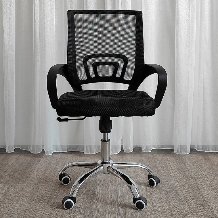 Изображение Кресло офисное 76*60*40 см до 120 кг сетка механизм качания черный Baizheng