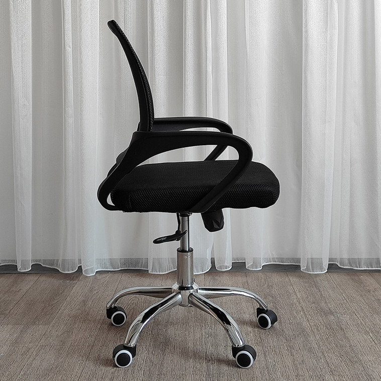 Картинка Кресло офисное 76*60*40 см до 120 кг сетка механизм качания черный Baizheng