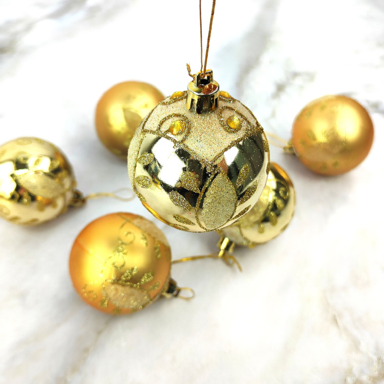 Изображение Набор пластиковых шаров d-6 см 6 шт зимний Волшебная страна