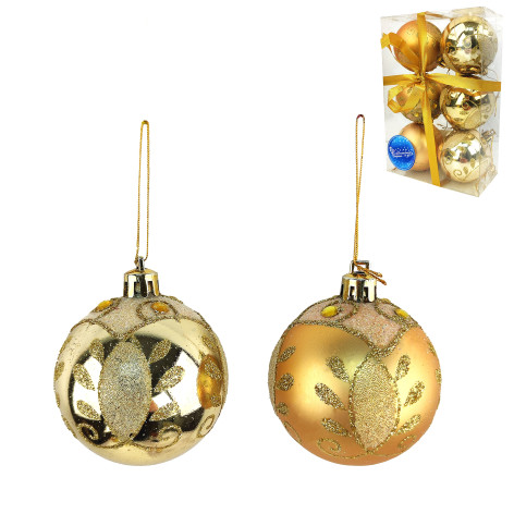 Набор пластиковых шаров d-6 см 6 шт зимний Волшебная страна