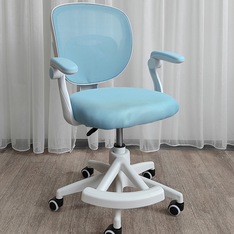 Фото Стул металлический детский 88*51*42 см мягкое сиденье подставка для ног голубой Baizheng