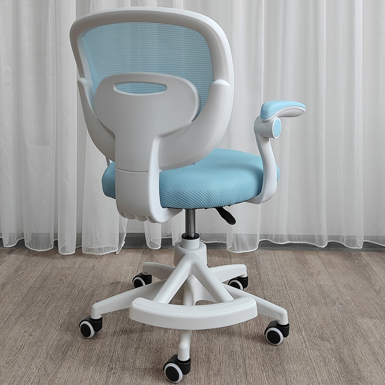 Изображение Стул металлический детский 88*51*42 см мягкое сиденье подставка для ног голубой Baizheng