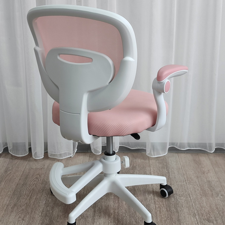 Изображение Стул металлический детский 88*51*42 см мягкое сиденье подставка для ног розовый Baizheng