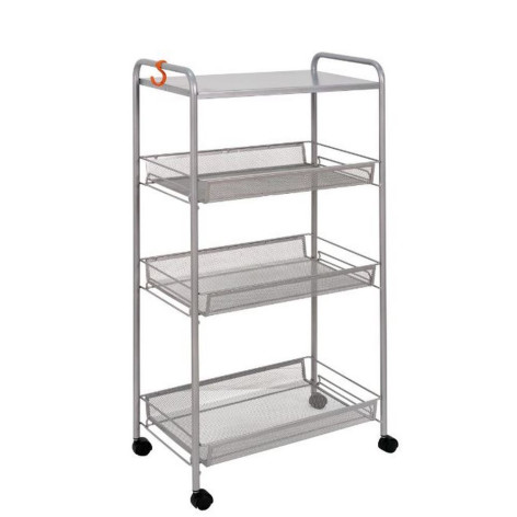 Этажерка металлическая 4-х ярусная 45х30х88 см графит Ладья 34 КС ЗМИ