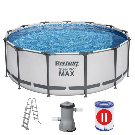 Бассейн каркасный 396*122 см 12690 л фильтр-насос лестница тент BestWay