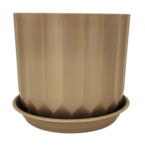 Горшок пластиковый 0,55 л 10*8,9*9 см с поддоном коричневый Baizheng Горшок пластиковый 0,55 л 10*8,9*9 см с поддоном коричневый Baizheng