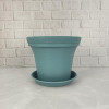 Мини изображение Горшок пластиковый 12,8 л 29,3*28,2*24 см с поддоном голубой Baizheng