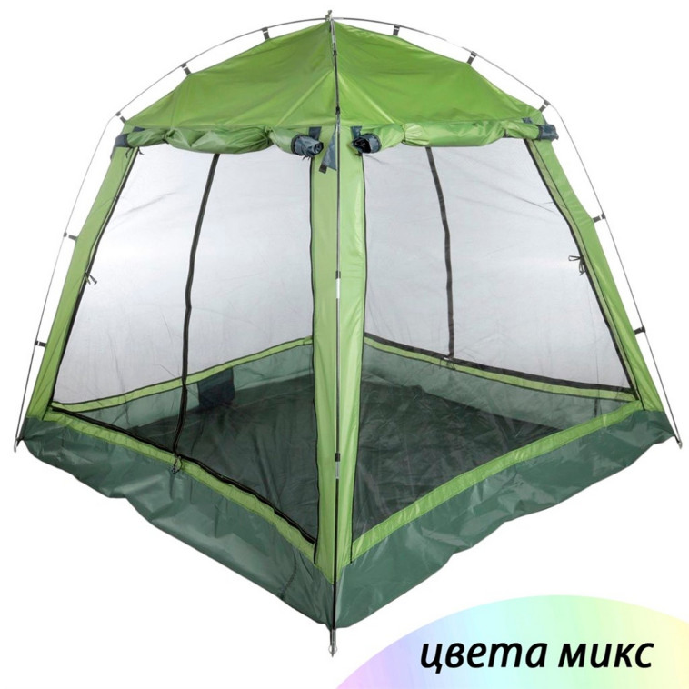 Палатка шатер 2-х местная 220х220х180 см микс Baizheng