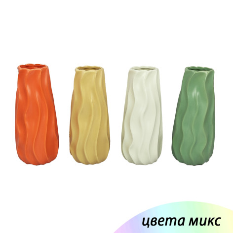 Ваза керамическая для цветов 13х13х30 см микс Baizheng