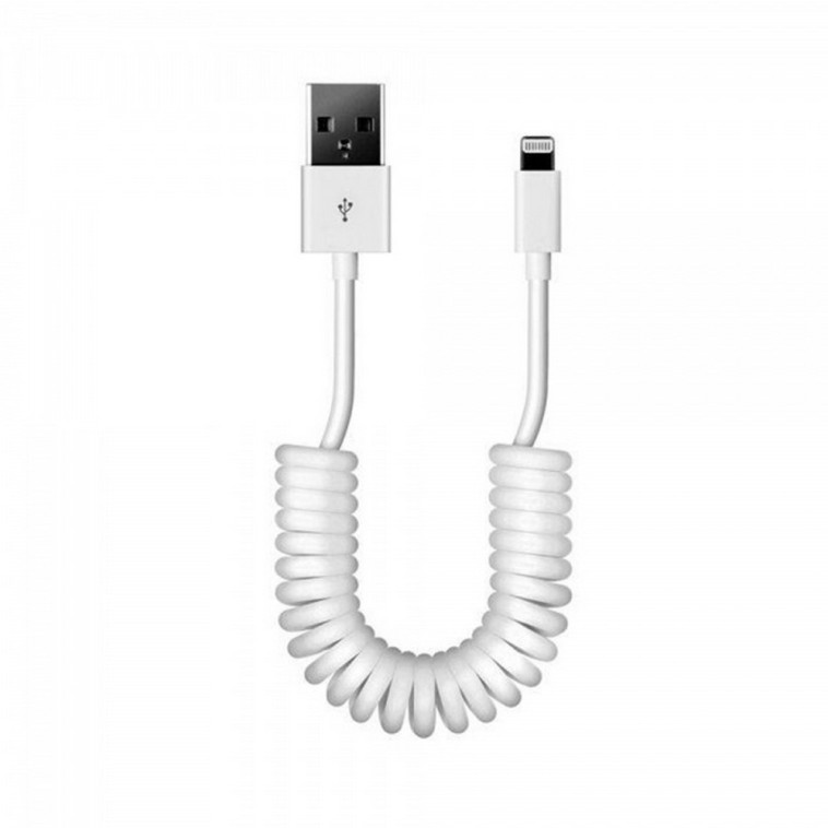 Кабель USB - 8pin для Apple спиральный длина1 м белый Smartbuy