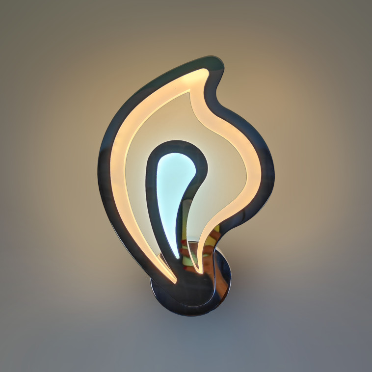 Рисунок Бра светодиодный 1 плафон 32,5*20,8*5 см 38Вт 1938LM 17м2 2 цвета пластик хром Baizheng