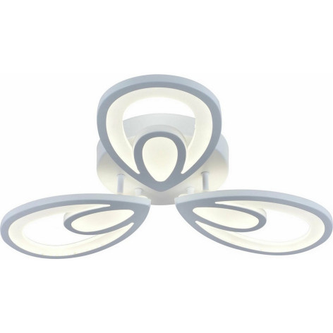 Люстра светодиодная 3 плафона 62*7,5 см 90Вт 4590LM 40м2 3 цвета пульт хром Baizheng