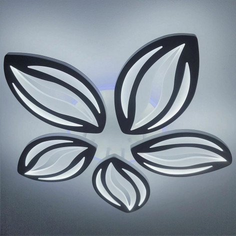 Люстра светодиодная 5 плафонов 57*8,5 см 100Вт 3000LM 45м2 3 цвета пульт пластик кофе Baizheng