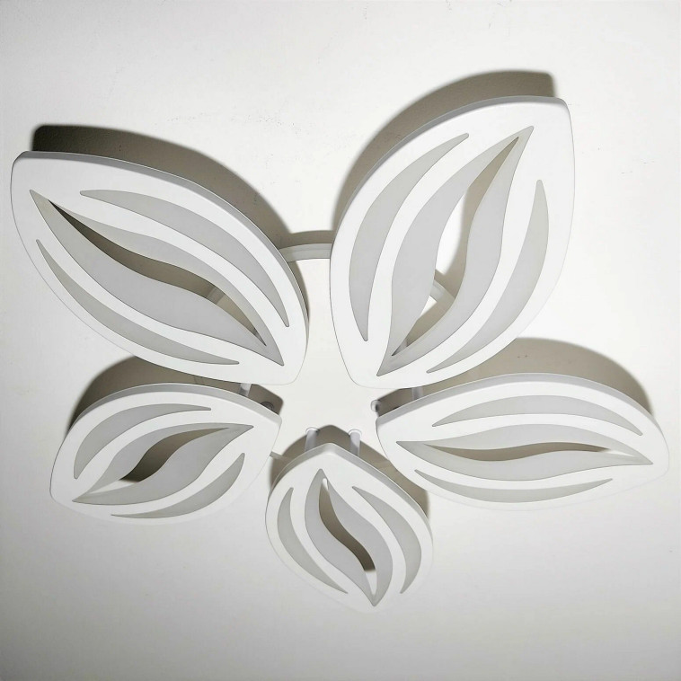 Cнимок Люстра светодиодная 5 плафонов 57*8,5 см 100Вт 3000LM 45м2 3 цвета пульт пластик кофе Baizheng