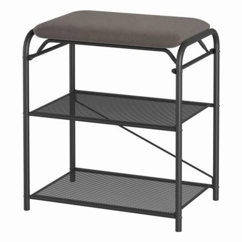 Подставка металлическая для обуви 3-х ярусная 45х30х50 см сиденье ящик черный Гранада 13В ЗМИ