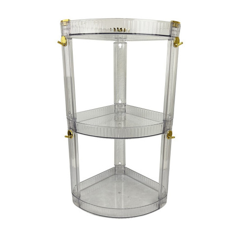 Этажерка пластиковая 3-х ярусная 37х30х63 см прозрачный Baizheng