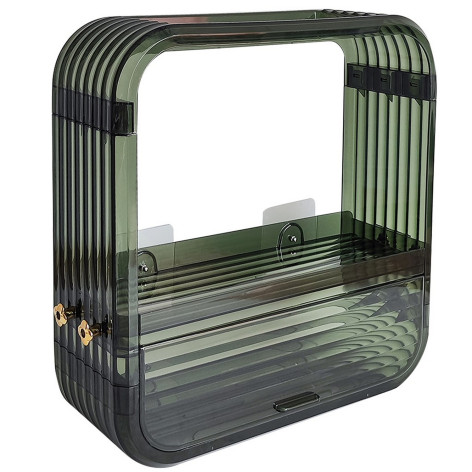 Шкаф пластиковый 40х12,4х42 см настольный прозрачно зеленый Baizheng